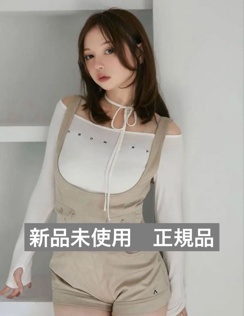 トップス andmary Mary sheer logo tops ivory