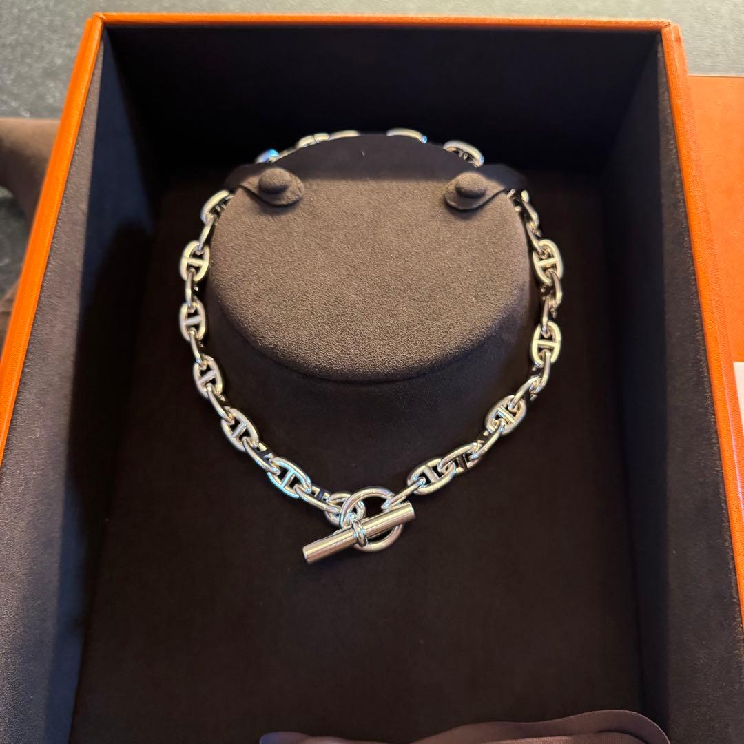 【新品未使用】HERMESエルメス シェーヌダンクル ネックレス　mm 正規品