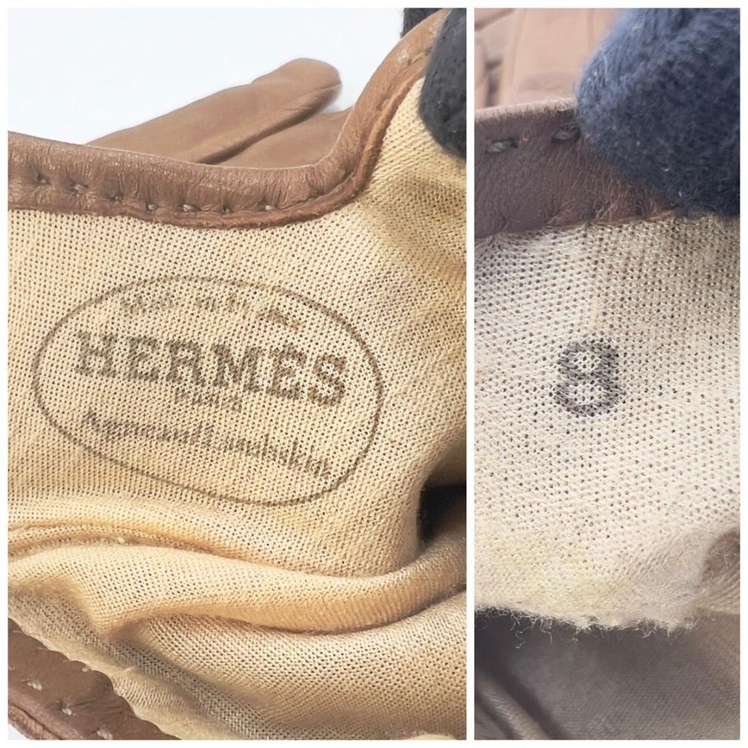 【専用品】HERMS エルメス レザーグローブ ケリー金具 茶 サイズ8