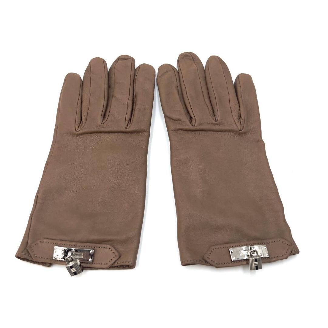 【専用品】HERMS エルメス レザーグローブ ケリー金具 茶 サイズ8