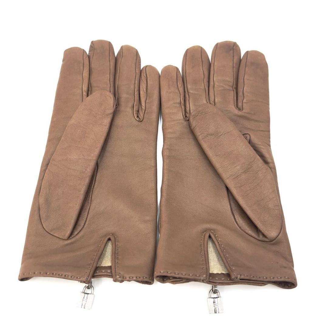 【専用品】HERMS エルメス レザーグローブ ケリー金具 茶 サイズ8