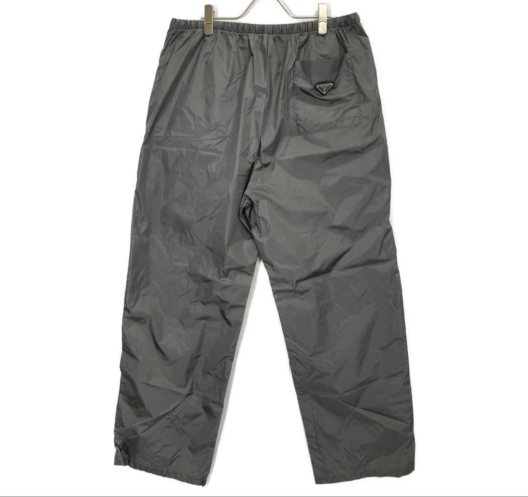 PRADA グレー ナイロン XL ワイドパンツ