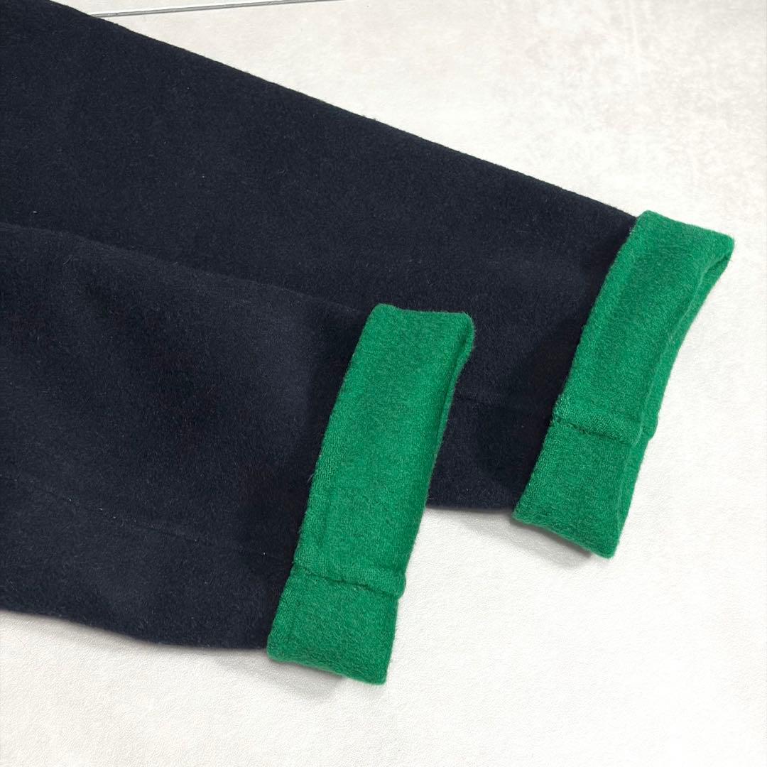 美品＊エンフォルド　ウールリバーノーカラーコート　36　バイカラー　ネイビー