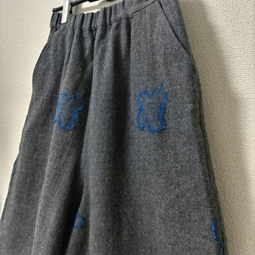 CRESCENT　ワイドパンツ　ウール　ジャガード織り