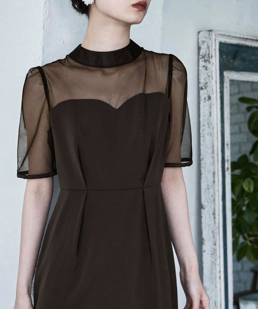 【訳あり】etoll. エトル　Iライン　ドレス　のみ　刺繍ペプラムビスチェなし