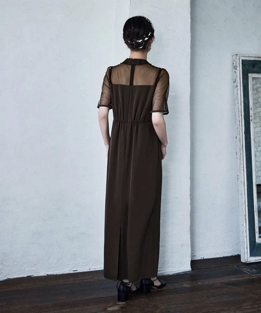 【訳あり】etoll. エトル　Iライン　ドレス　のみ　刺繍ペプラムビスチェなし