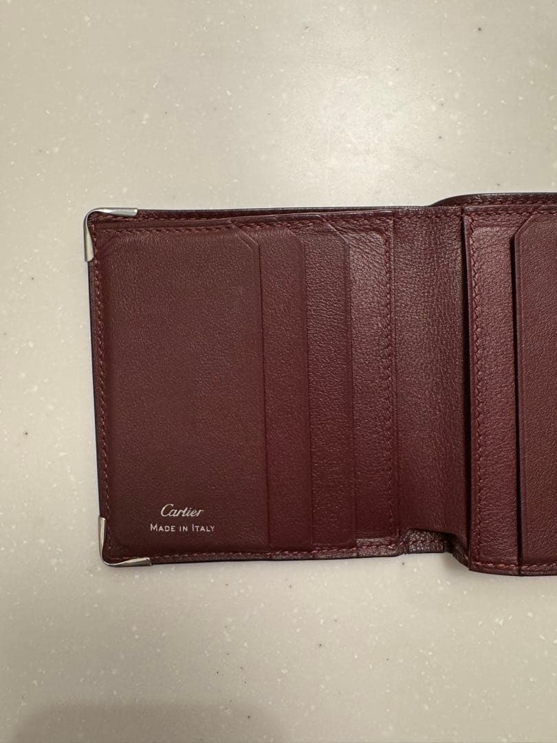 【美品】Cartier 二つ折り財布&ケースセット　ブラック レザー