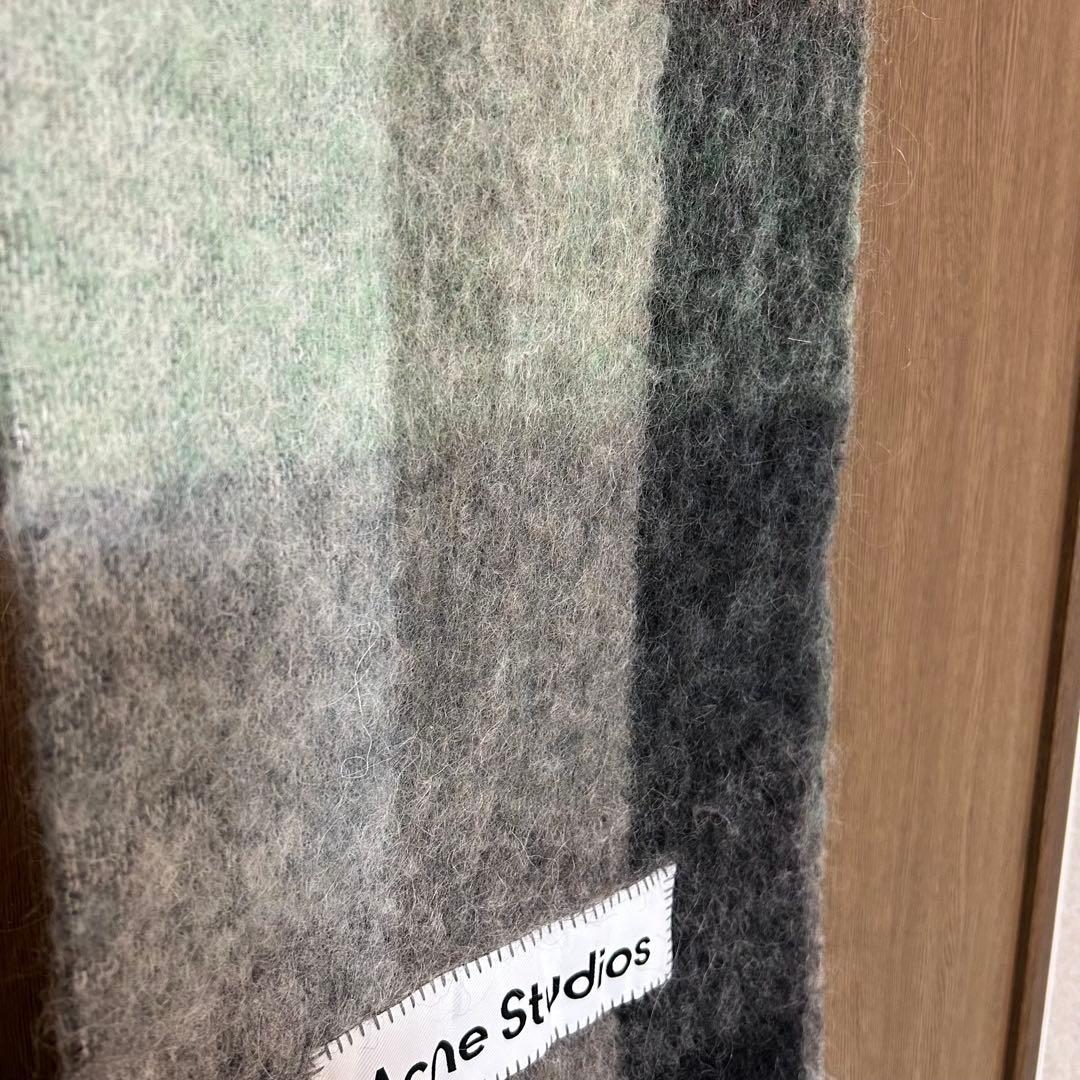 acne studious マフラー　グリーン　チェック