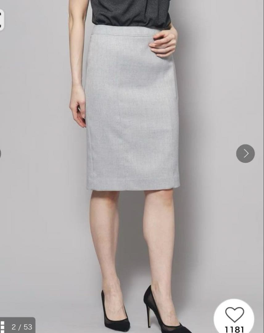 新品　クードシャンス　ノーカラーJKスーツ　36 ライトグレー