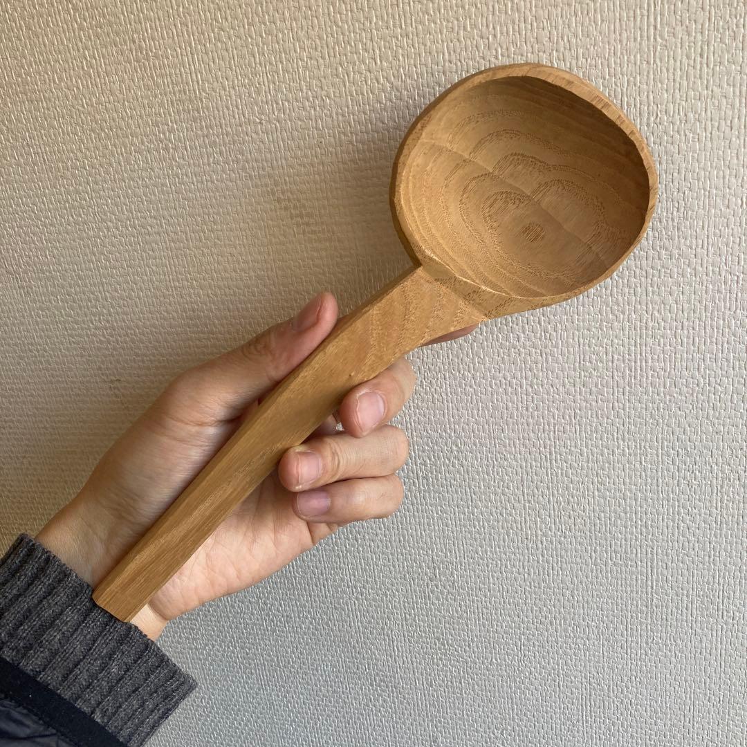 希少品　新子薫　栗の木杓子　のし杓子　奈良大塔坪杓子　くるみの木　三谷龍二