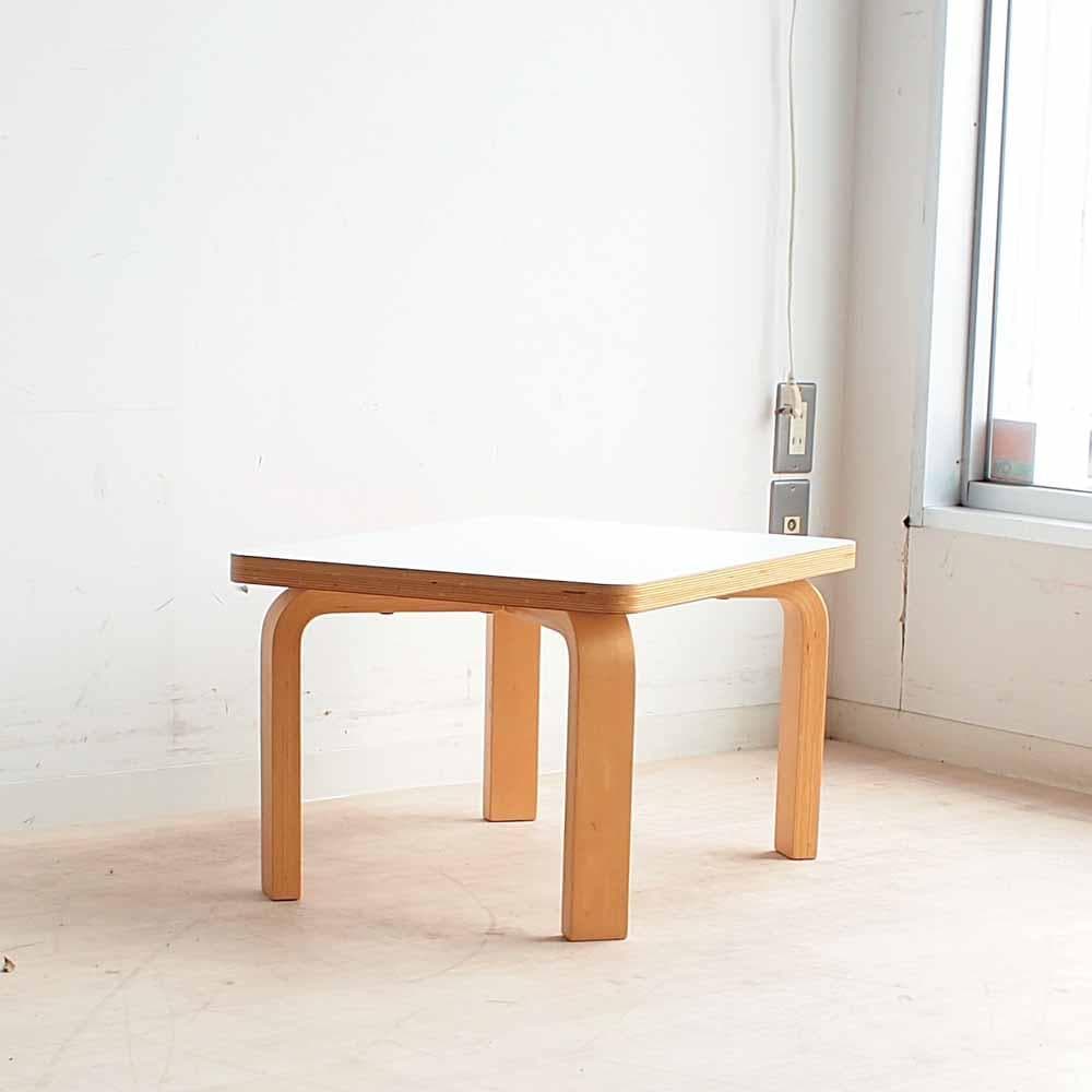 ホワイト天板 プライウッド ローテーブル ZR24310