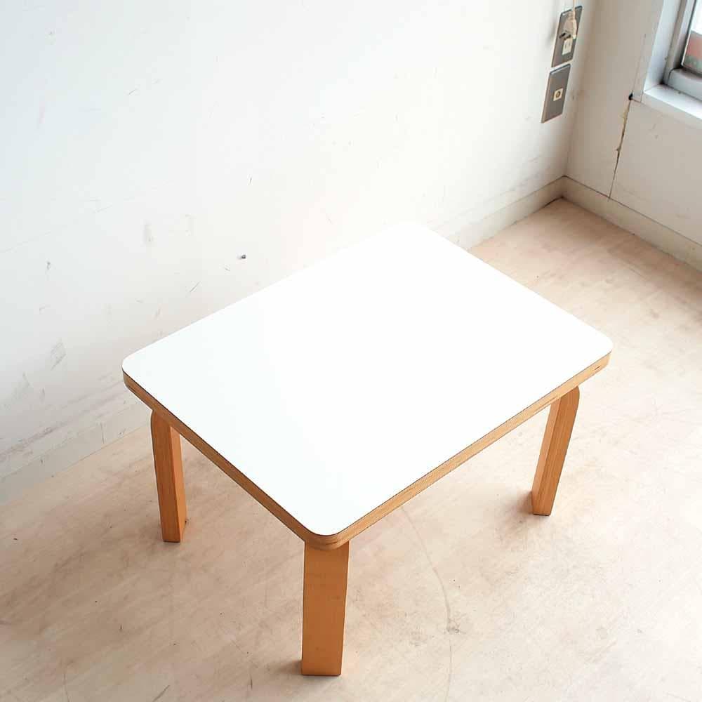 ホワイト天板 プライウッド ローテーブル ZR24310