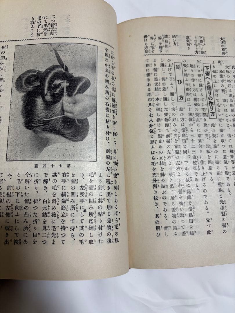(歴史的貴重品)結髪講義要領　＊大正11年発刊の日本髪の本