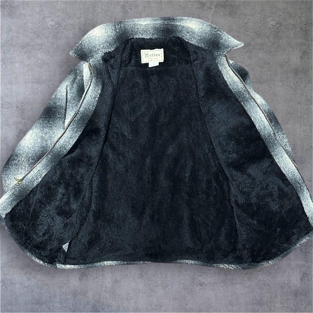 70s USA製 melton オンブレ シャドーチェック ウール ジャケット