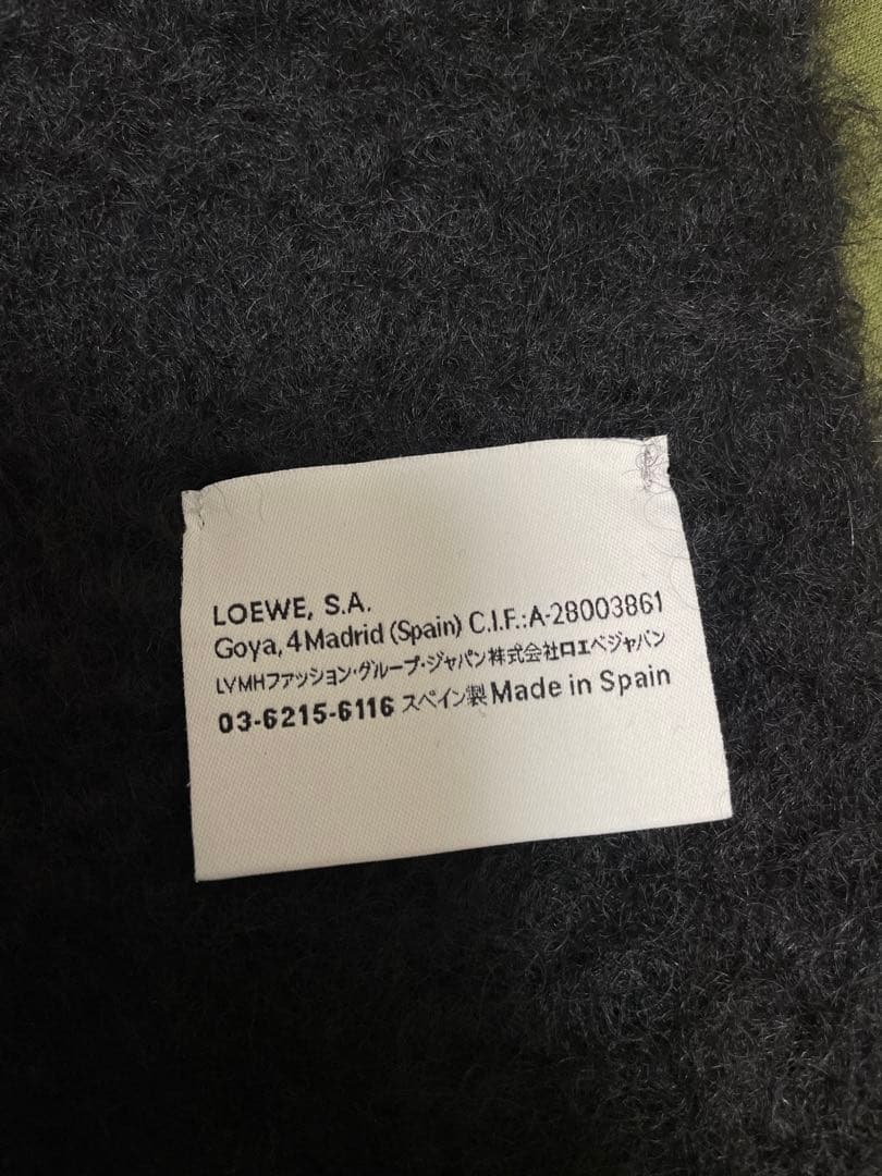 LOEWE 黒 マフラー　ロエベ(モヘア&ウールブレンド)ブラック スペイン製