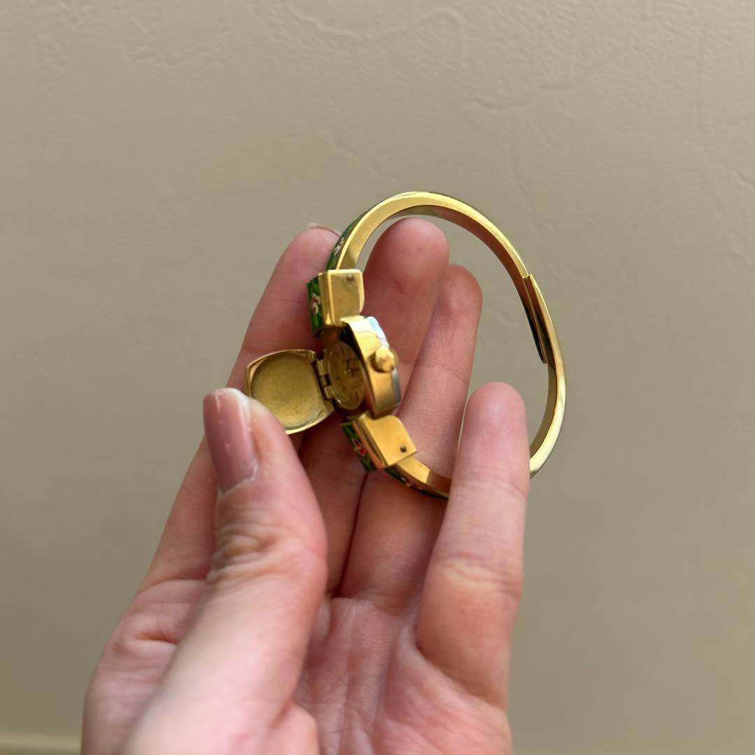 【美品】Chandler 17jewels 手巻き腕時計 バングル ブレスレット