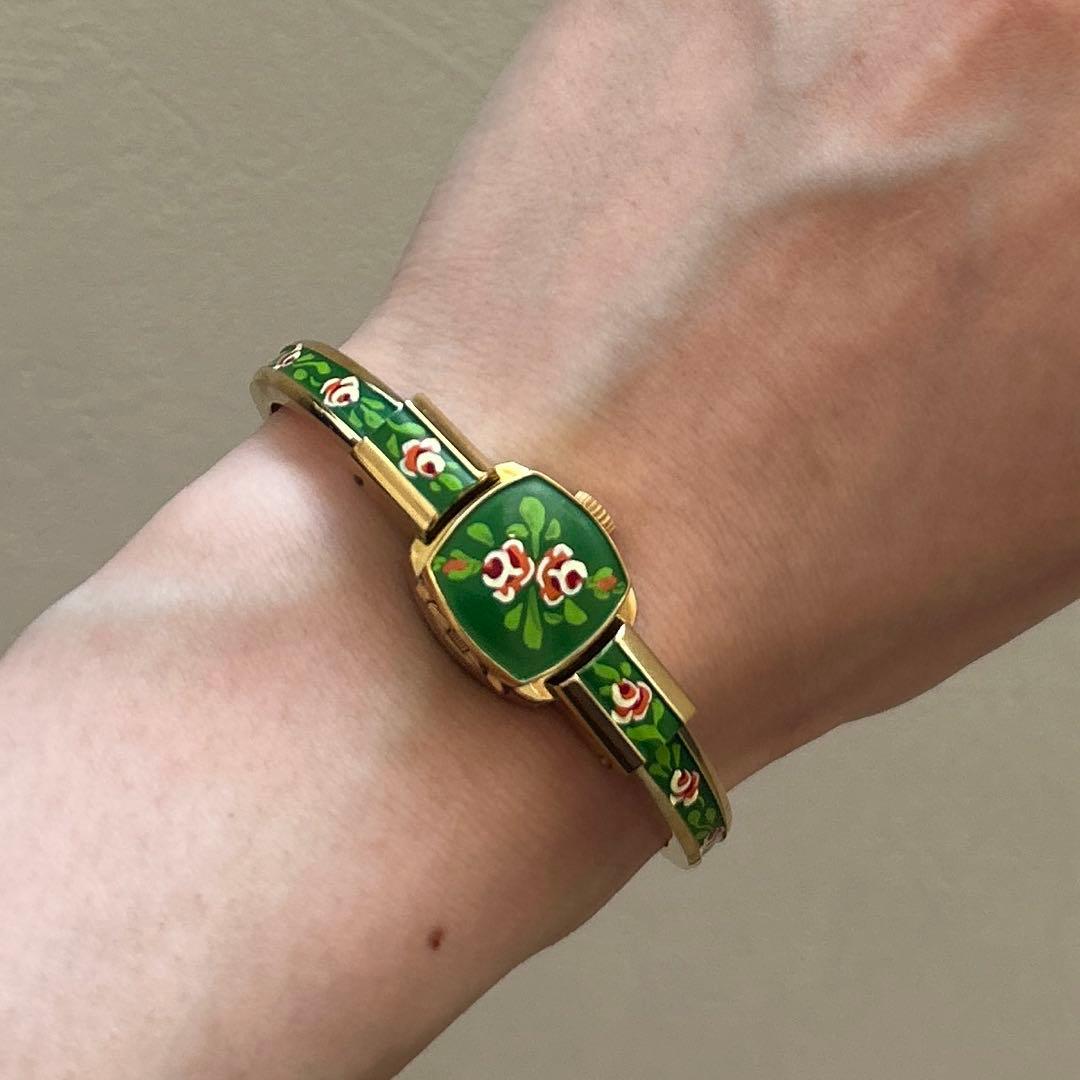 【美品】Chandler 17jewels 手巻き腕時計 バングル ブレスレット