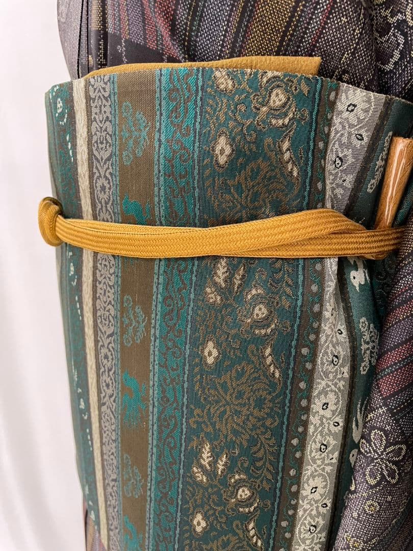 美品　正絹袷　恵大島織物謹製　本場大島紬単品(証紙付)