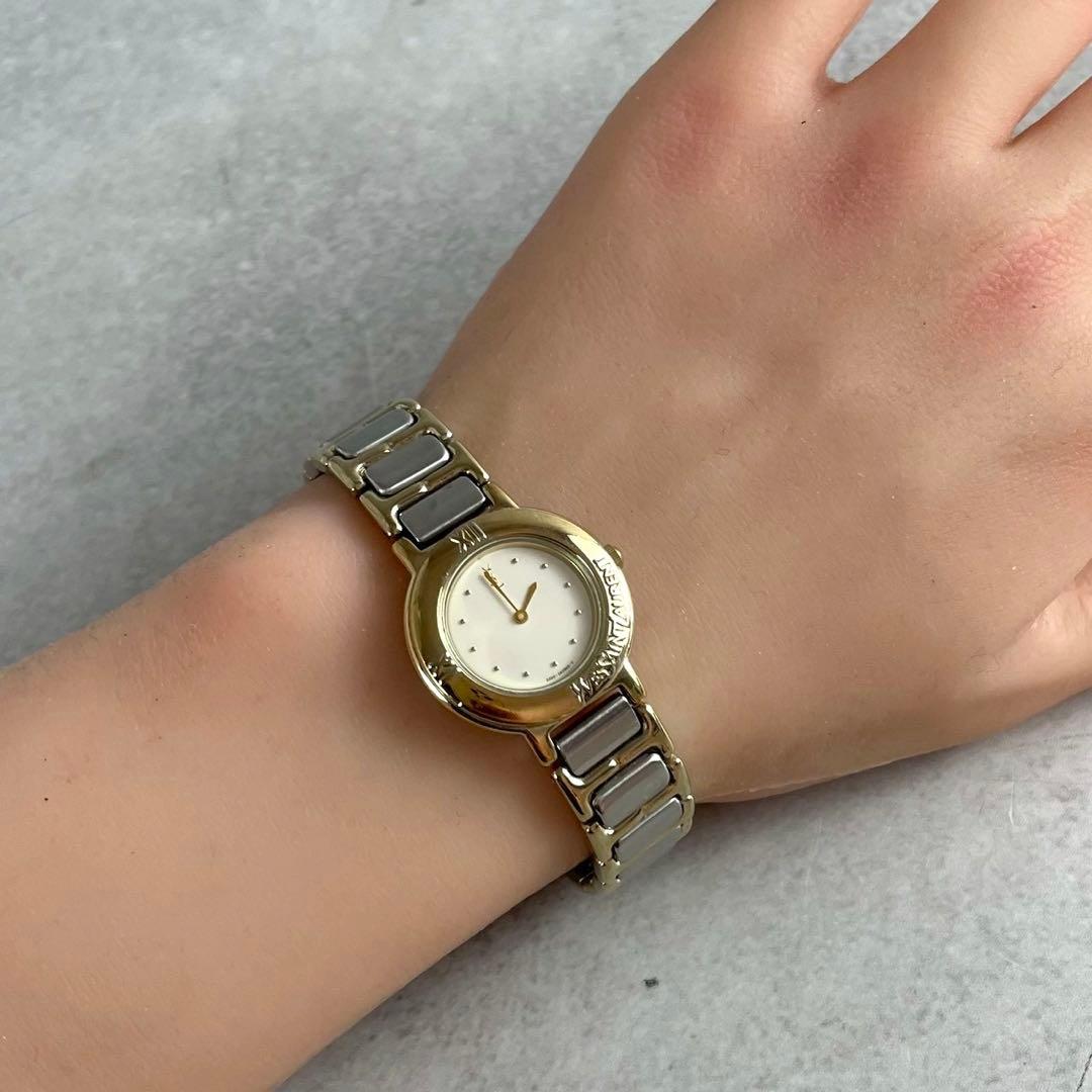 イヴサンローラン YSL コンビ ゴールド タイムレス ラウンド時計