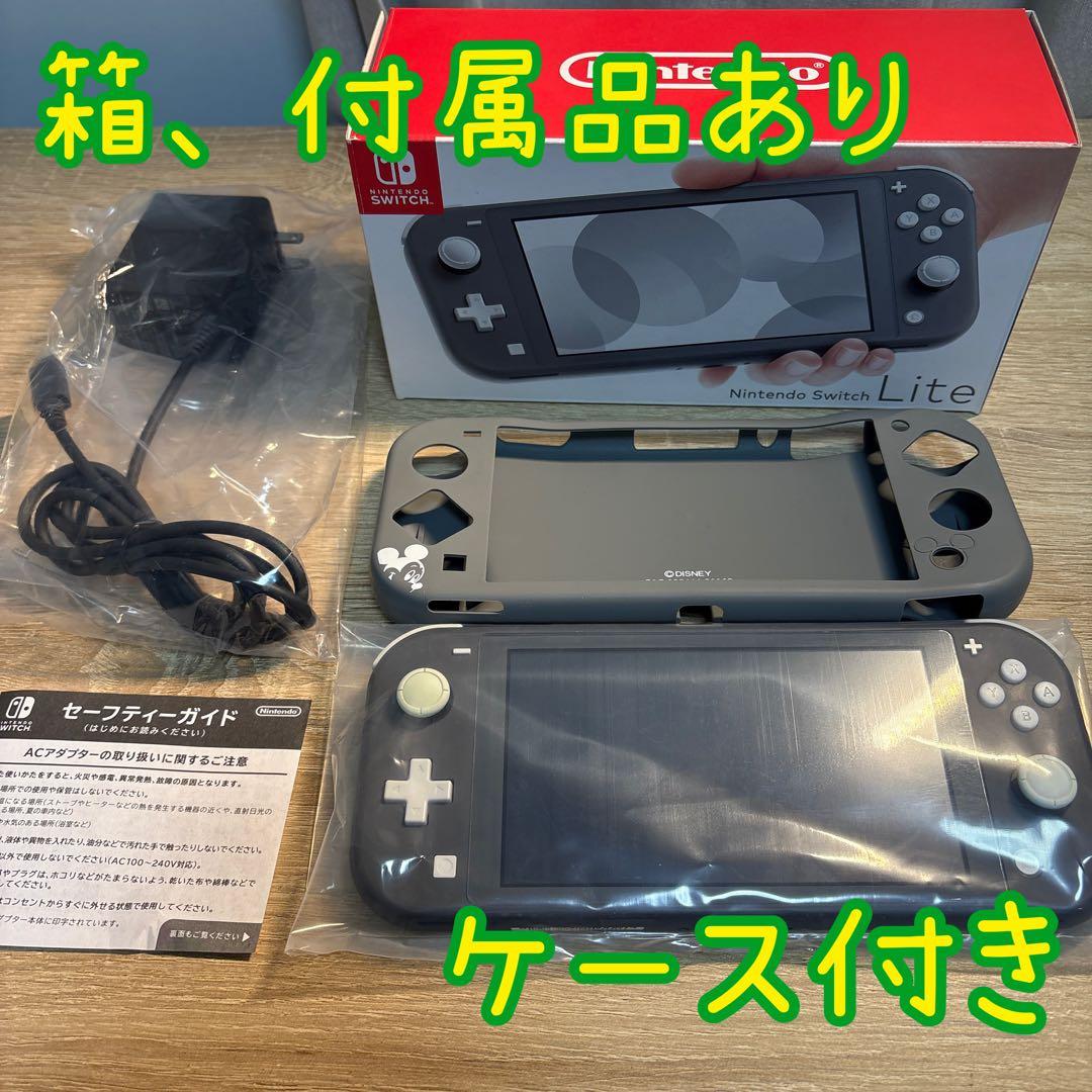 ニンテンドースイッチライト グレー ミッキーマウス ソフトケース付き