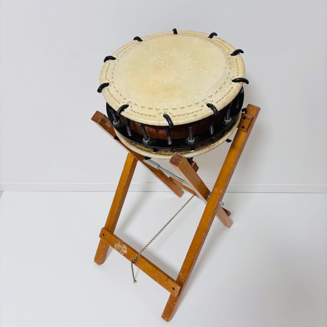 締太鼓　ボルト締め 和太鼓　立奏台付き　2丁掛け