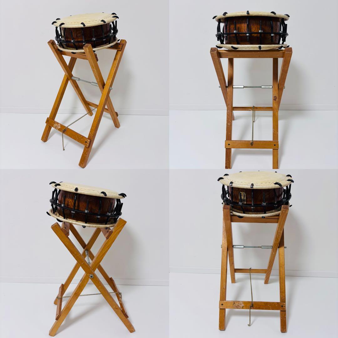 締太鼓　ボルト締め 和太鼓　立奏台付き　2丁掛け