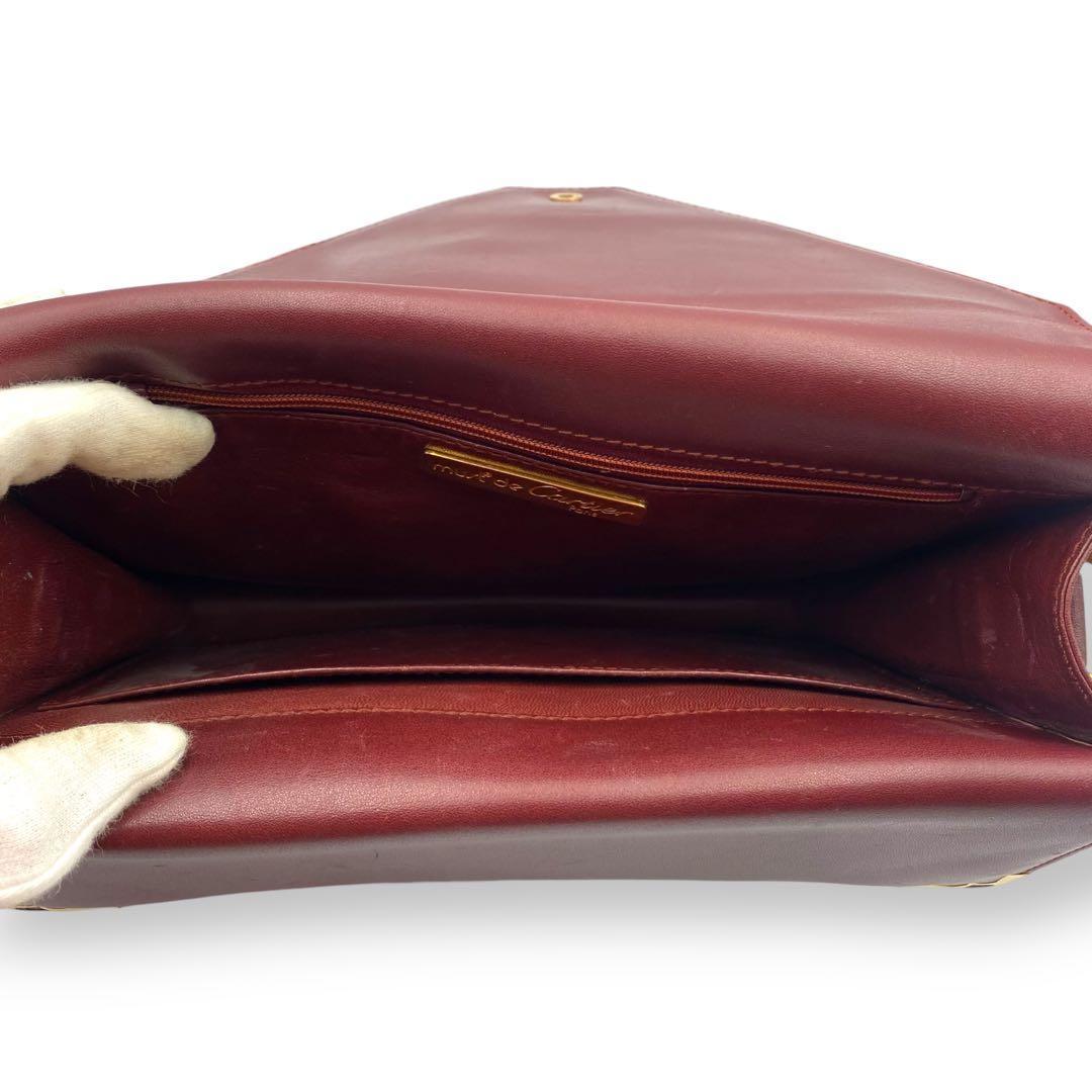 良品 カルティエ ショルダーバッグ マストライン オールレザー ゴールド金具