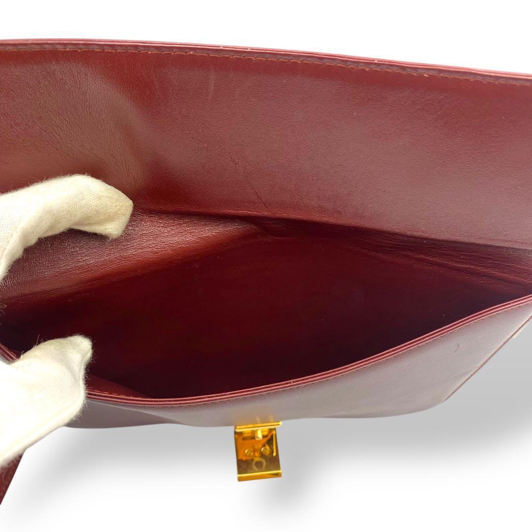 良品 カルティエ ショルダーバッグ マストライン オールレザー ゴールド金具