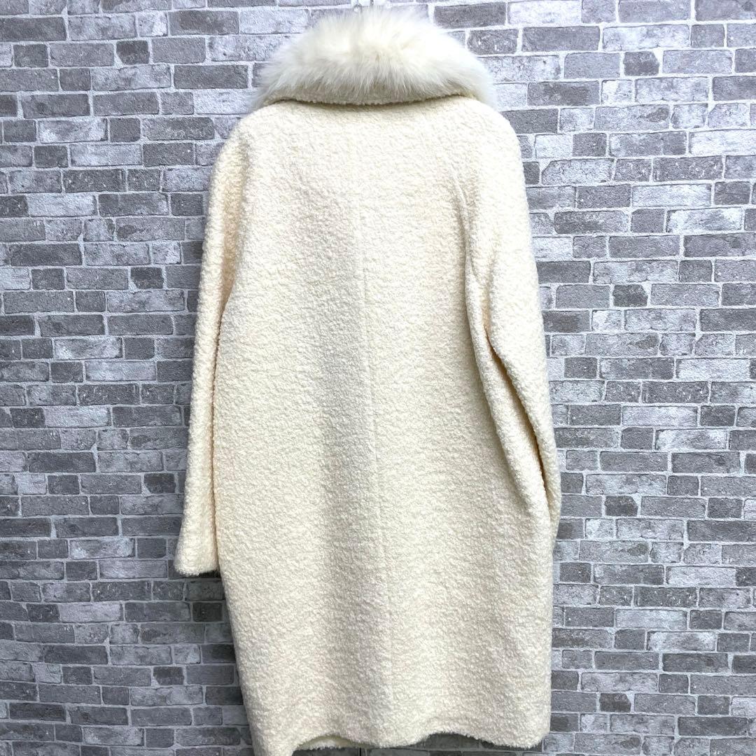 ☆美品☆Diagram アイボリー ファー襟 ロングコート　36 フォックス