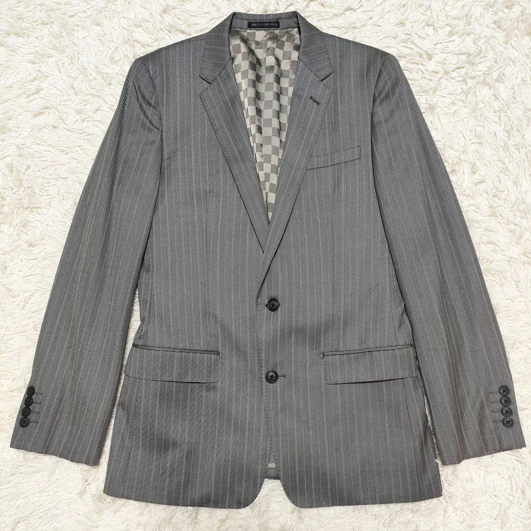 【シルク】コムサデモード　スーツ　シングル　光沢感　2B　総裏地　ウール　メンズ