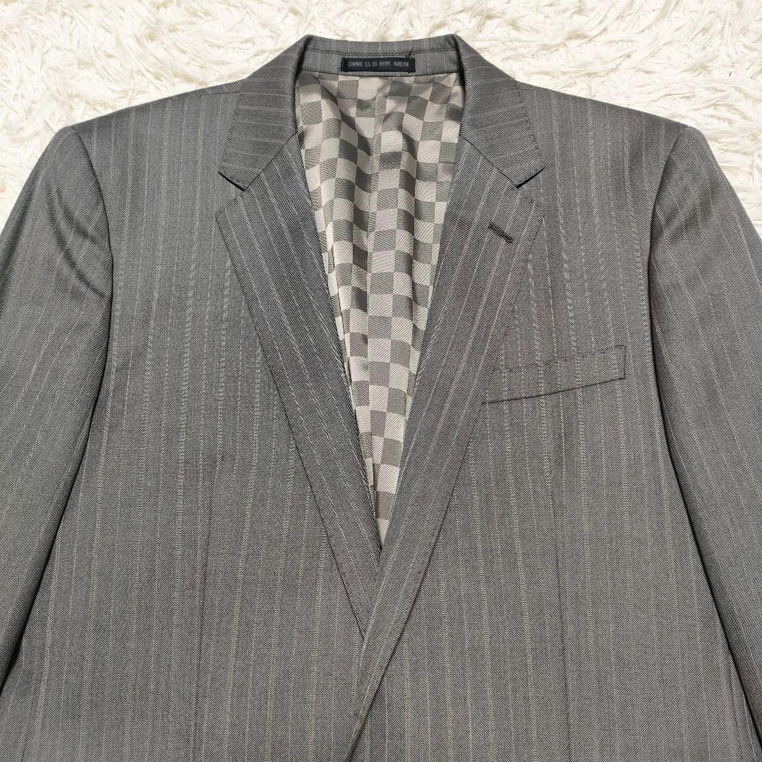 【シルク】コムサデモード　スーツ　シングル　光沢感　2B　総裏地　ウール　メンズ