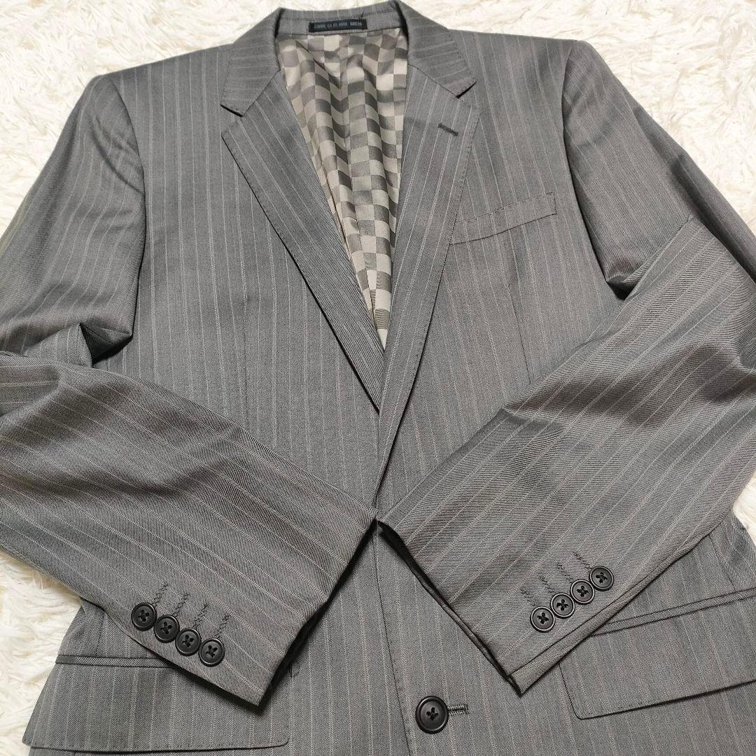 【シルク】コムサデモード　スーツ　シングル　光沢感　2B　総裏地　ウール　メンズ