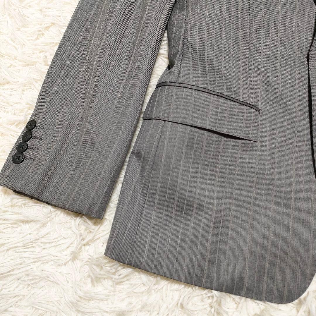 【シルク】コムサデモード　スーツ　シングル　光沢感　2B　総裏地　ウール　メンズ