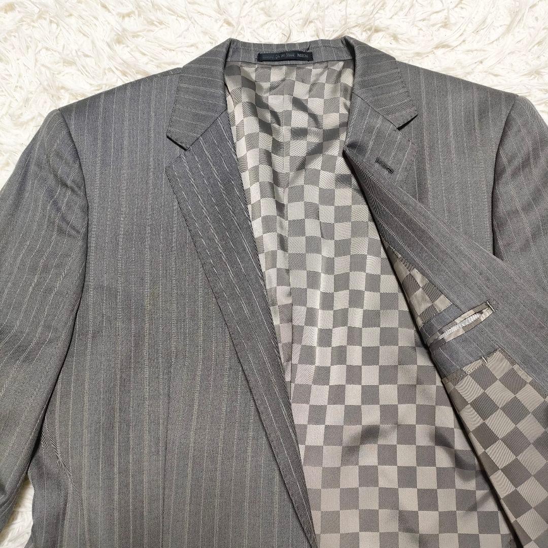 【シルク】コムサデモード　スーツ　シングル　光沢感　2B　総裏地　ウール　メンズ