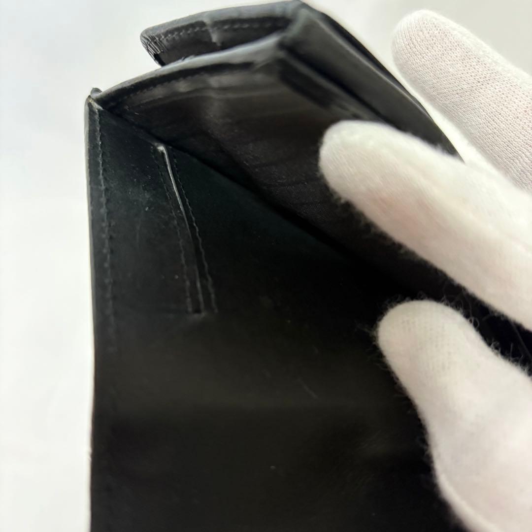 【美品】ITTI イッチ ブラック レザー シボ革 ラウンドジップ 折り財布