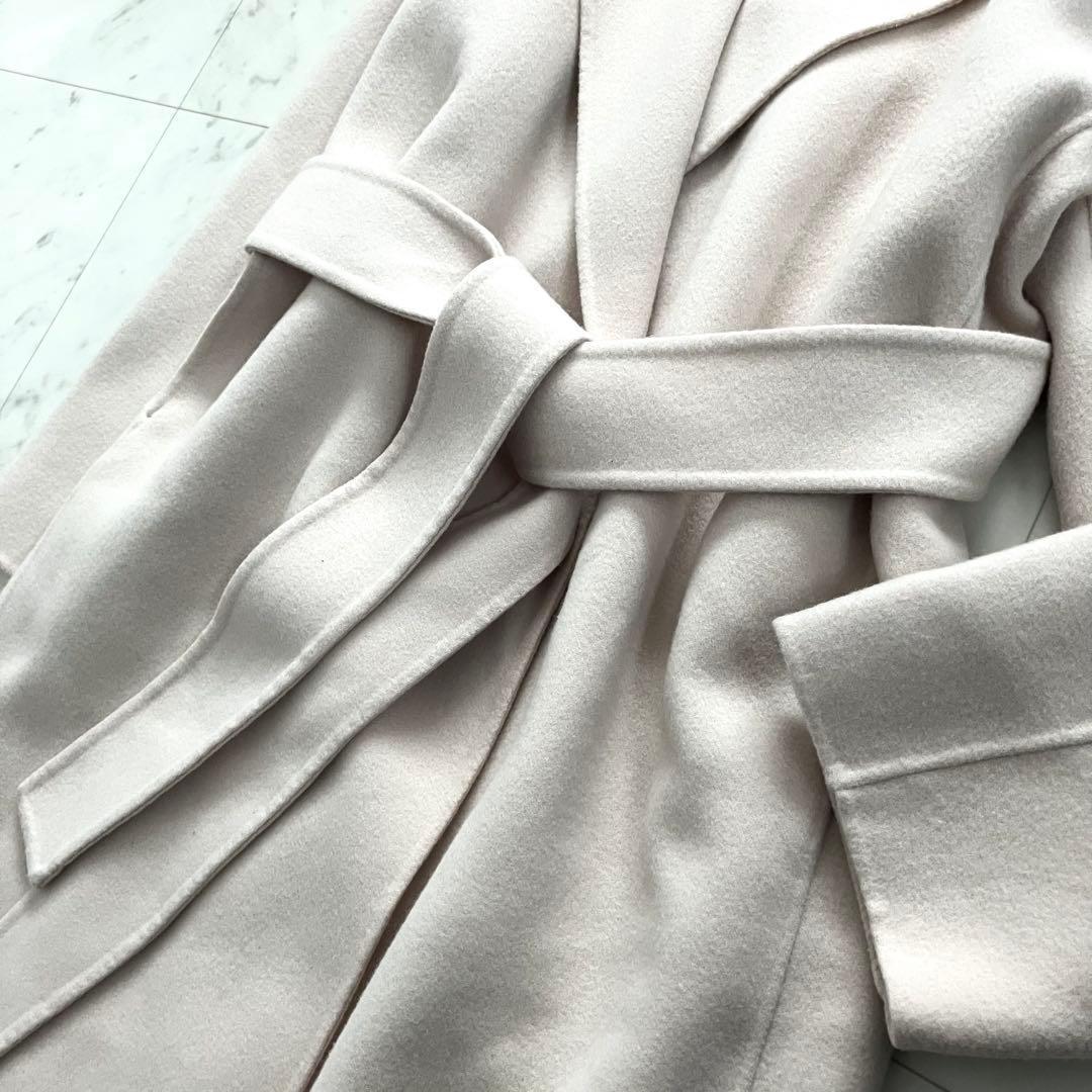 は*る様 人気 ノーク ウールリバーコート ロング ガウン ベルト 1