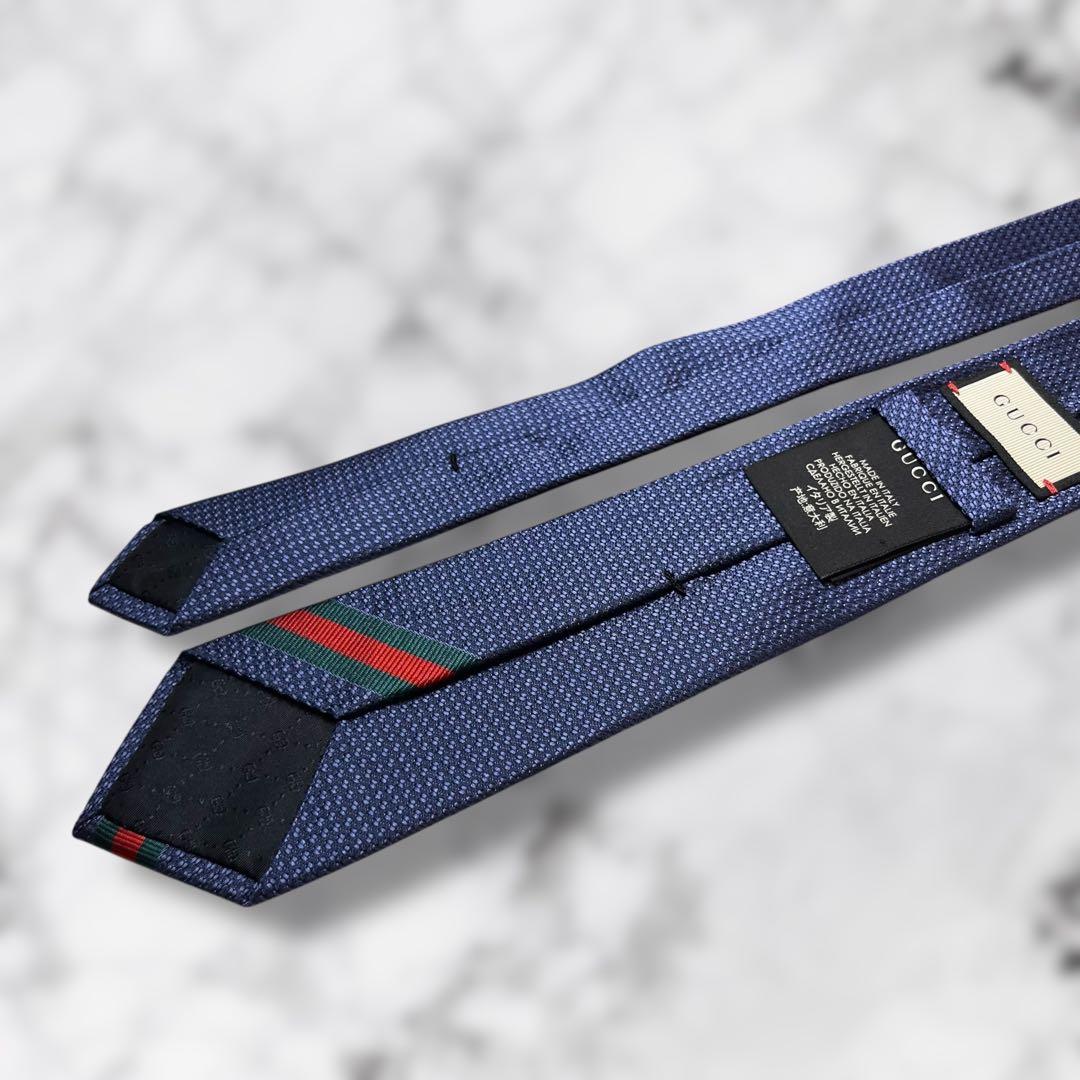 【極美品】グッチ ネクタイ ソリッドタイ シェリーライン 蜂 Bee ジャガード