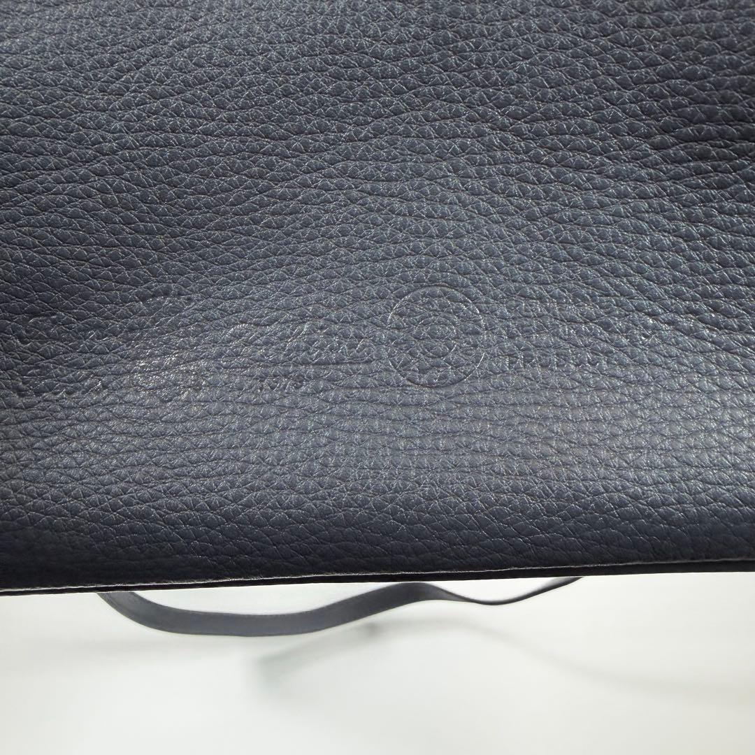 【未使用級】【近年】フェリージ　ショルダーバッグ　シボ革　タッセル　ネイビー