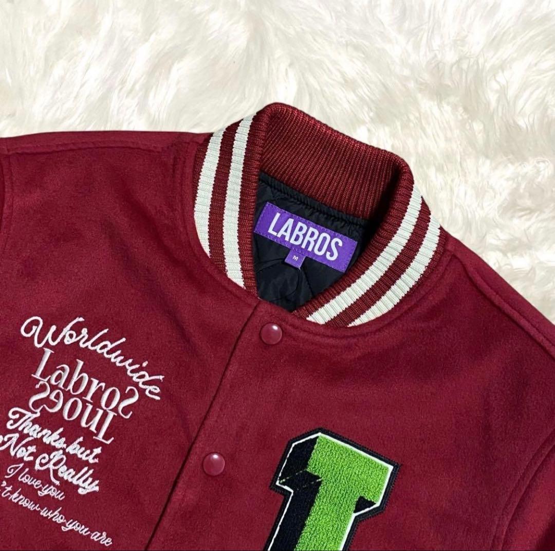 未使用タグ付　LABROS スタジャン ブルゾン メンズ L位相当　M ワッペン