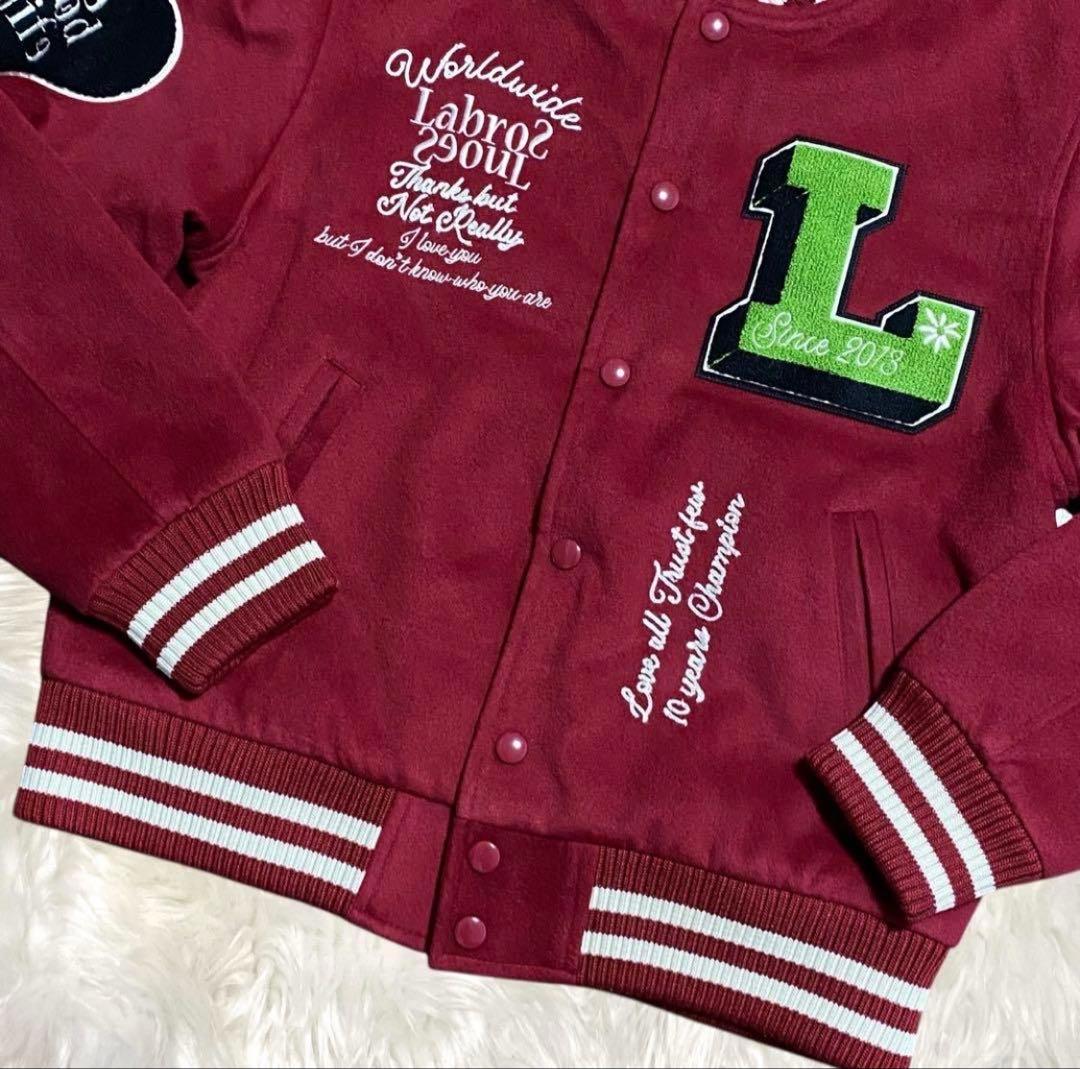 未使用タグ付　LABROS スタジャン ブルゾン メンズ L位相当　M ワッペン