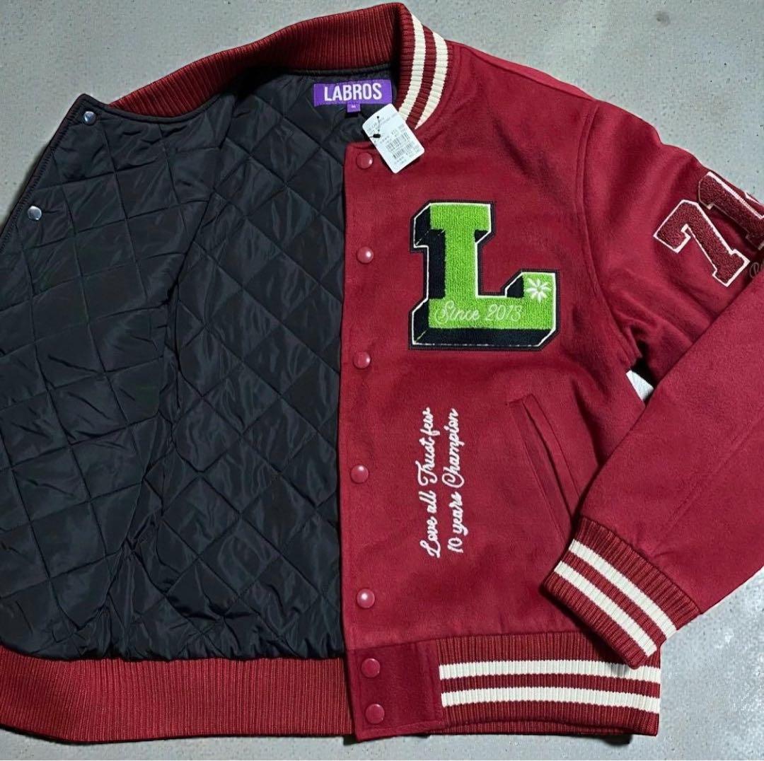 未使用タグ付　LABROS スタジャン ブルゾン メンズ L位相当　M ワッペン
