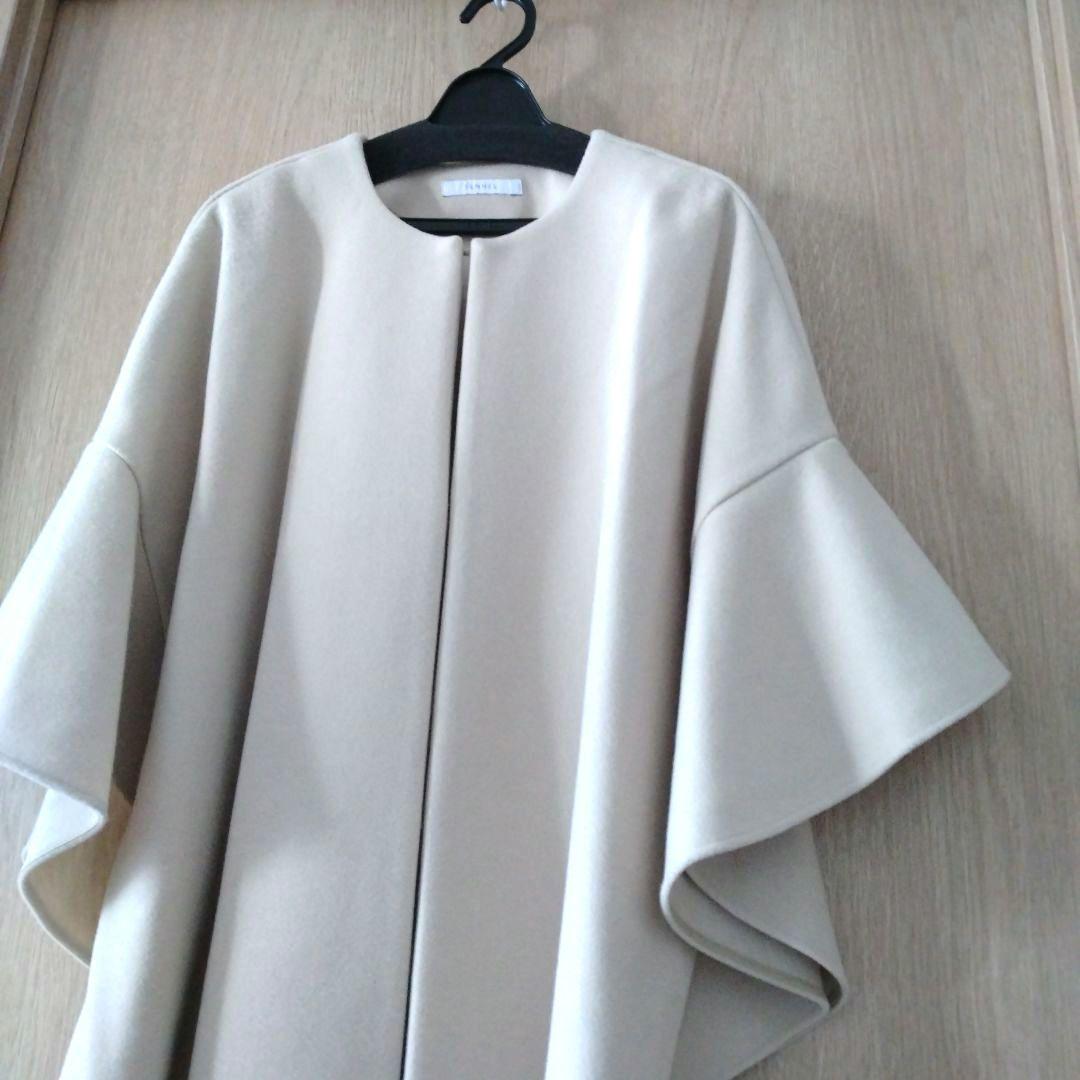 新品未使用　FENNEL　ノーカラー　フレアスリーブ　スプリング　コート　日本製