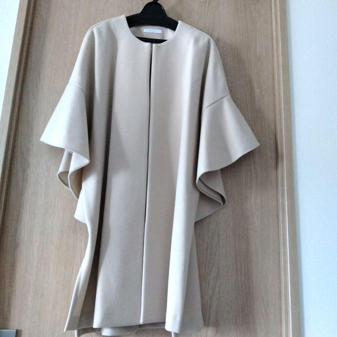 新品未使用　FENNEL　ノーカラー　フレアスリーブ　スプリング　コート　日本製