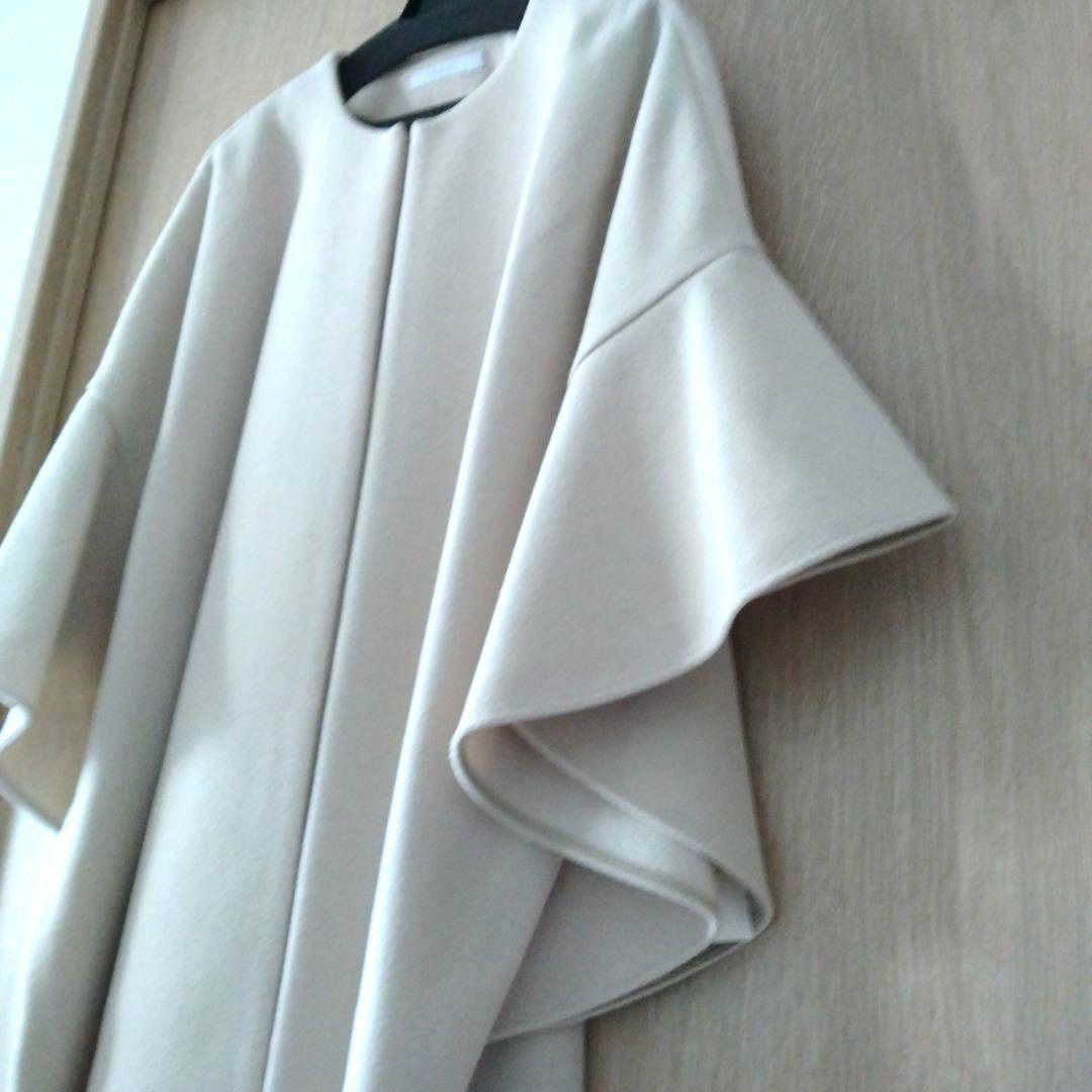 新品未使用　FENNEL　ノーカラー　フレアスリーブ　スプリング　コート　日本製