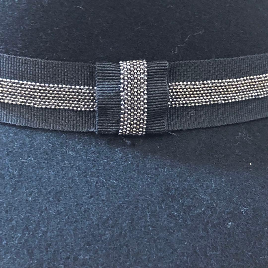 ★新品・タグ付き★FABIANA FILIPPI　ウールハット　ビーズ刺繍　黒