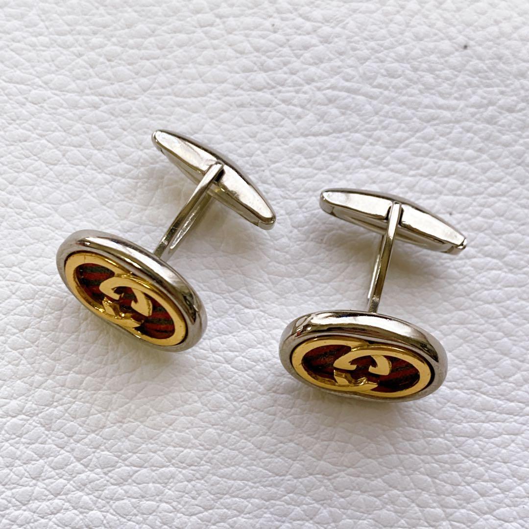 美品 オールドグッチ カフスボタン ネクタイピンセット ヴィンテージ シェリー
