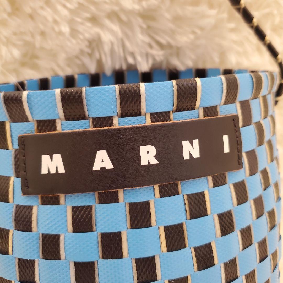 ⭐極美品⭐MARNI ワンハンドル かごバッグ　ブルー×ブラック