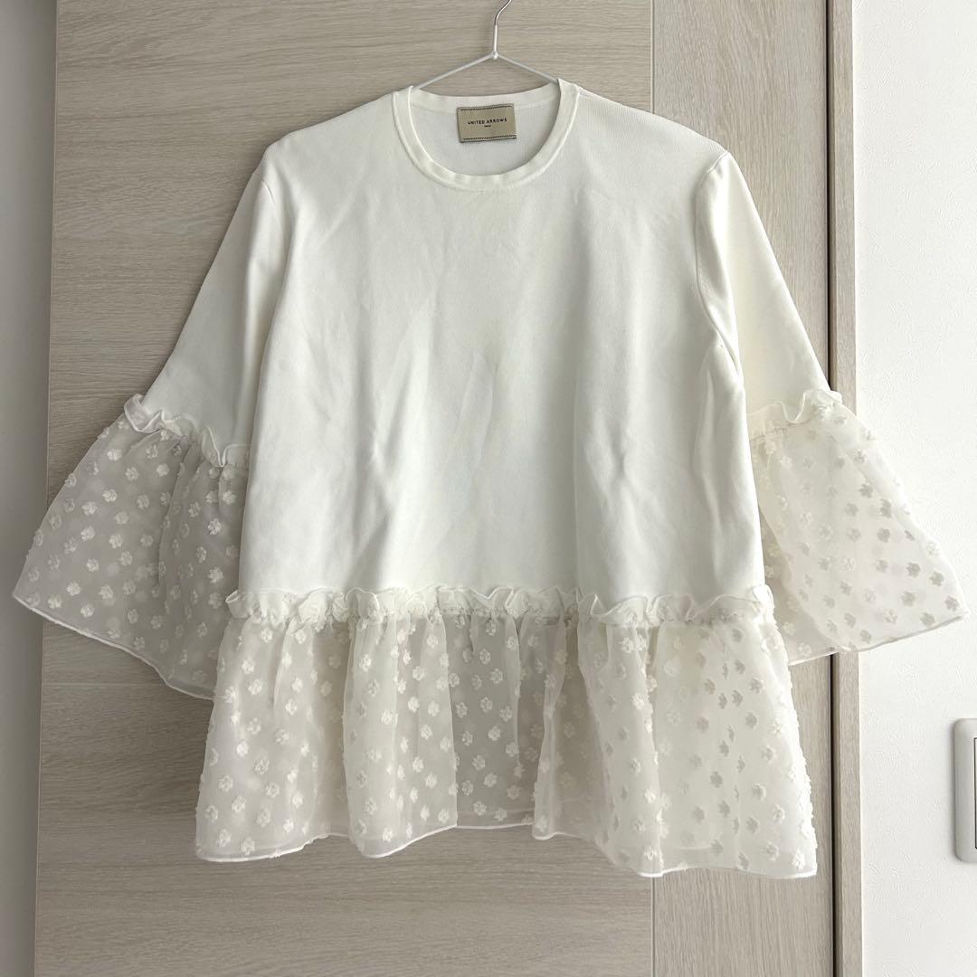 極美品 2024 ユナイテッドアローズ フラワーカットジャカード コンビニット