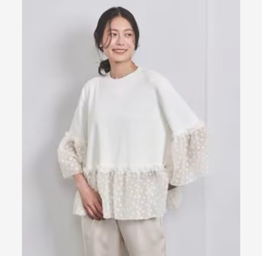 極美品 2024 ユナイテッドアローズ フラワーカットジャカード コンビニット