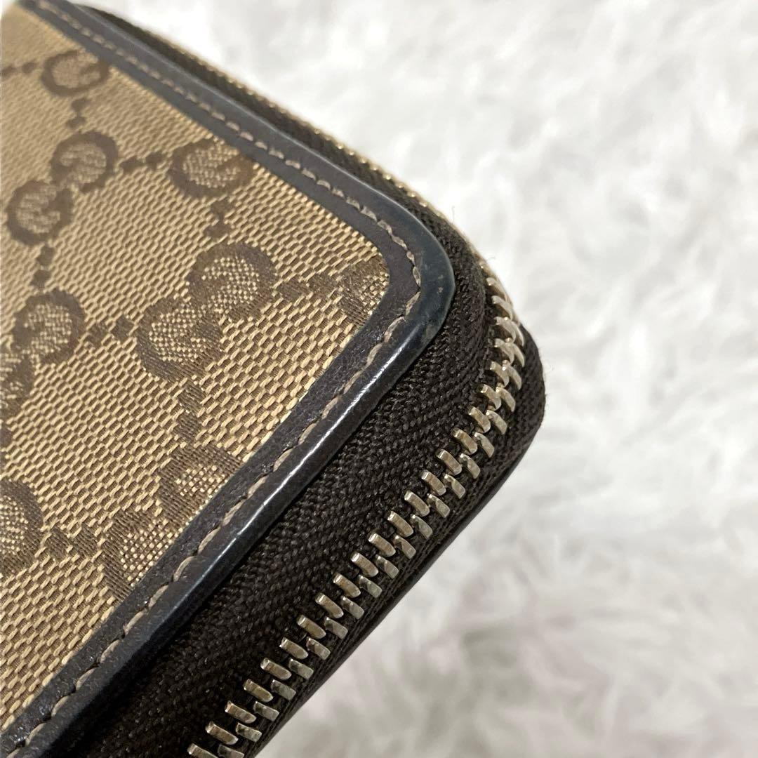 GUCCI　長財布　GG柄　キャンバス　ラブリーハート　ラウンドジップ